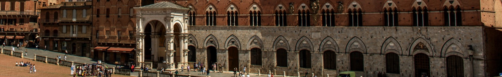 A view of Siena, Italy with the renaissance buildings.